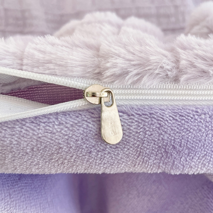 91家纺网 家纺一手货源 找家纺 安哆啦加厚9斤獭兔毛绒兔兔绒剪花牛奶绒四件套纯色双拼系列 炫彩紫