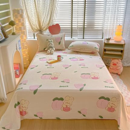 91家纺网 家纺一手货源 找家纺 （总）安哆啦 2024新款高克重小清新牛奶绒单床单