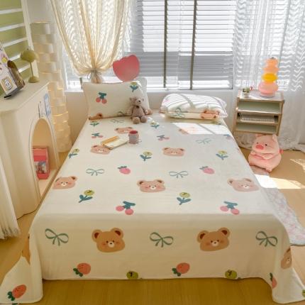 91家纺网 家纺一手货源 找家纺 （总）安哆啦 2024新款高克重小清新牛奶绒单床单