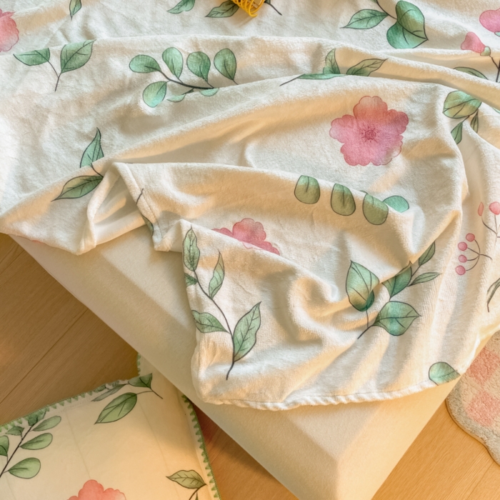 91家纺网 家纺一手货源 找家纺 （总）安哆啦 2024新款高克重小清新牛奶绒单床单