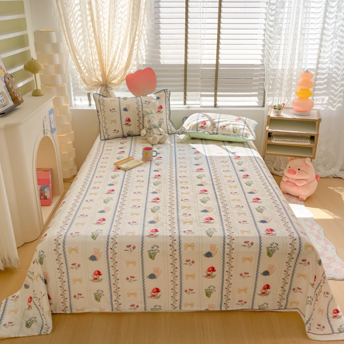 91家纺网 家纺一手货源 找家纺 安哆啦 2024新款高克重小清新牛奶绒单床单 爱丽丝梦游仙境