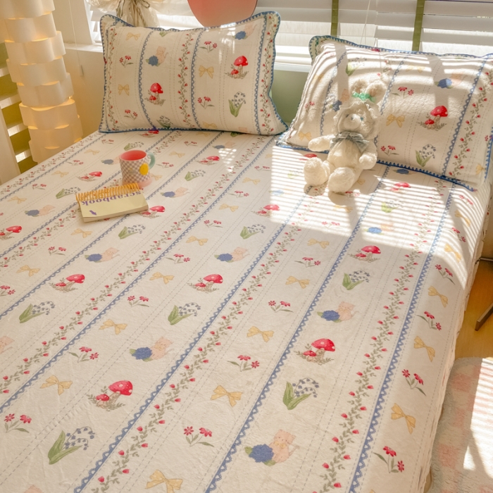 91家纺网 家纺一手货源 找家纺 安哆啦 2024新款高克重小清新牛奶绒单床单 爱丽丝梦游仙境