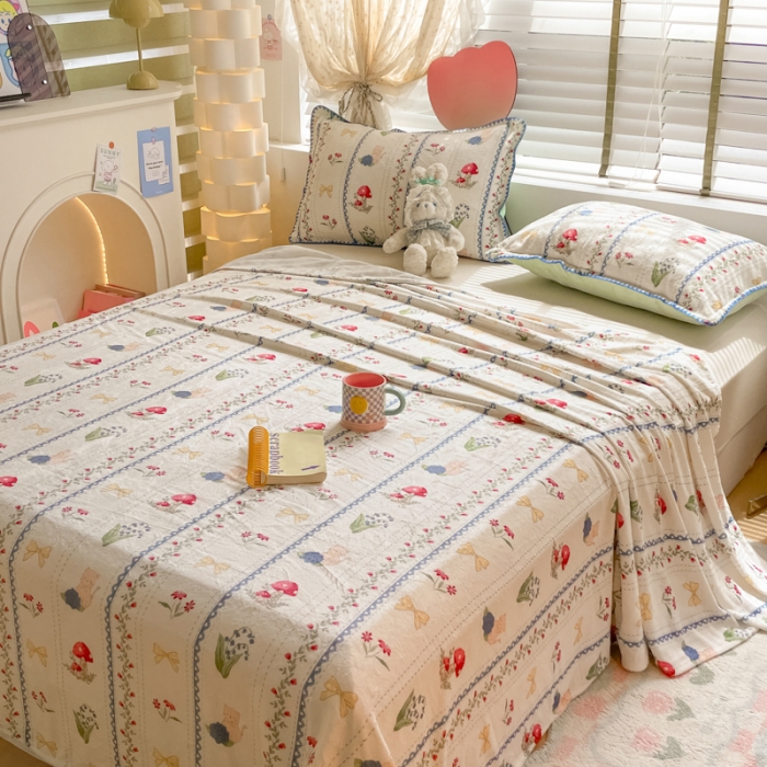 91家纺网 家纺一手货源 找家纺 安哆啦 2024新款高克重小清新牛奶绒单床单 爱丽丝梦游仙境