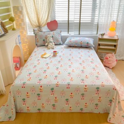 安哆啦 2024新款高克重小清新牛奶绒单床单 奶酪芝士