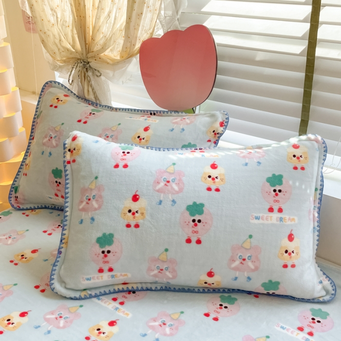 91家纺网 家纺一手货源 找家纺 安哆啦 2024新款高克重小清新牛奶绒单床单 奶酪芝士