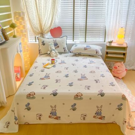 安哆啦 2024新款高克重小清新牛奶绒单床单 兔八哥