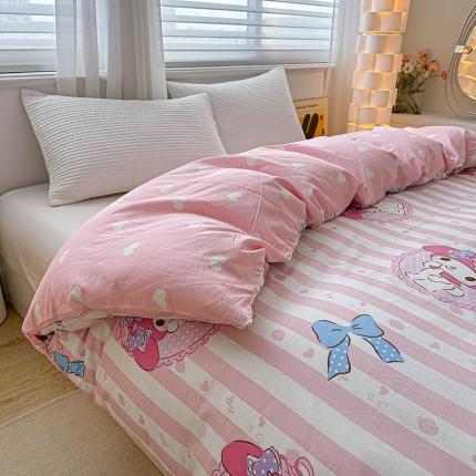 91家纺网 家纺一手货源 找家纺 爱丽丝 2024新款正版授权三丽鸥全棉单品被套系列 甜甜美乐蒂