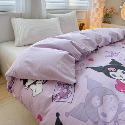 91家纺网 家纺一手货源 找家纺 爱丽丝 2024新款正版授权三丽鸥全棉单品被套系列 情书库洛米