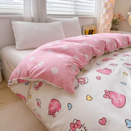 91家纺网 家纺一手货源 找家纺 爱丽丝 2024新款正版授权三丽鸥全棉单品被套系列 公主凯蒂