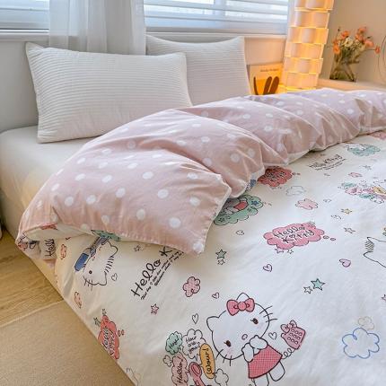 91家纺网 家纺一手货源 找家纺 爱丽丝 2024新款正版授权三丽鸥全棉单品被套系列 甜心凯蒂