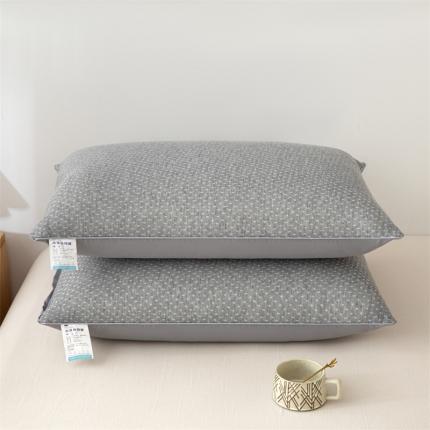 织布人超柔针织云端羊绒纤维羽丝绒枕头护颈枕芯48*74灰色