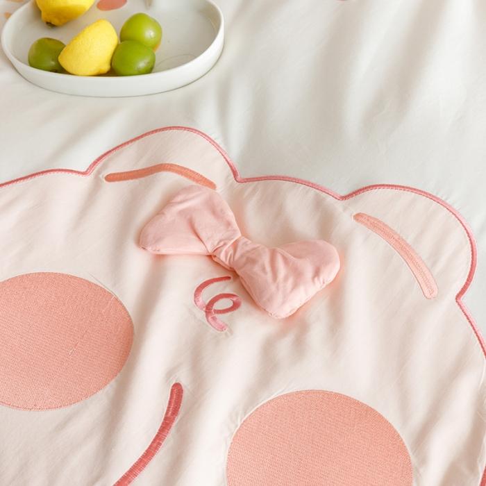 91家纺网 家纺一手货源 找家纺 2023全棉A类40s水洗棉贴布绣花四件套儿童三件套小清新纯棉套件