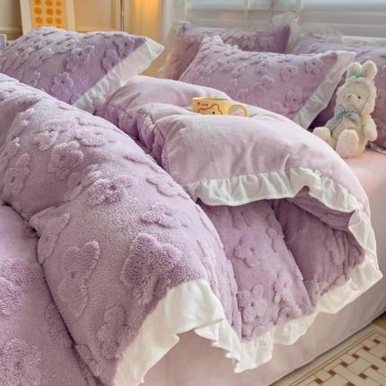 91家纺网 家纺一手货源 找家纺 （总）澳梵 2023新款温柔梦境花梦塔芙绒韩版四件套