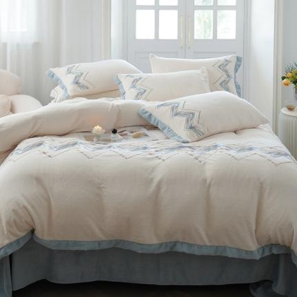 91家纺网 家纺一手货源 找家纺 （总）璞素 2023新款230克全消光牛奶绒四件套-w系列风格一