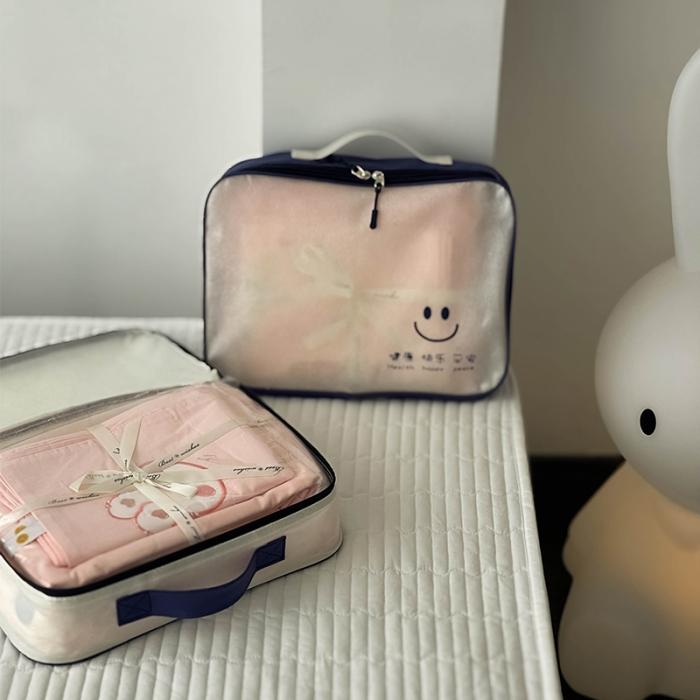 91家纺网 家纺一手货源 找家纺 2023全棉A类40s水洗棉贴布绣花四件套儿童三件套小清新纯棉套件