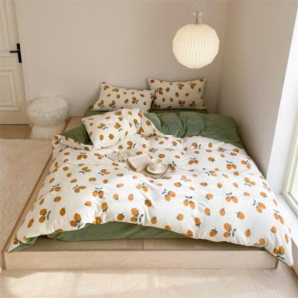 91家纺网 家纺一手货源 找家纺 （总）时光里 2023新款230g半消光印花牛奶绒单品被套