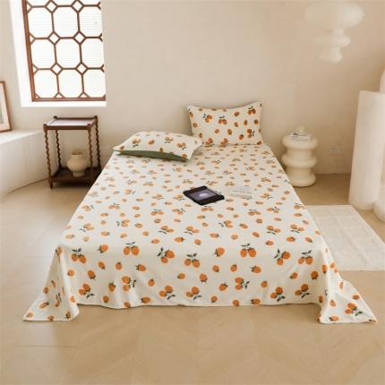 91家纺网 家纺一手货源 找家纺 （总）时光里 2023新款230g半消光印花牛奶绒单品床单