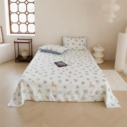 91家纺网 家纺一手货源 找家纺 （总）时光里 2023新款230g半消光印花牛奶绒单品床单