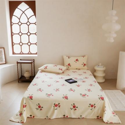 91家纺网 家纺一手货源 找家纺 （总）时光里 2023新款230g半消光印花牛奶绒单品床单