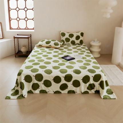 91家纺网 家纺一手货源 找家纺 （总）时光里 2023新款230g半消光印花牛奶绒单品床单