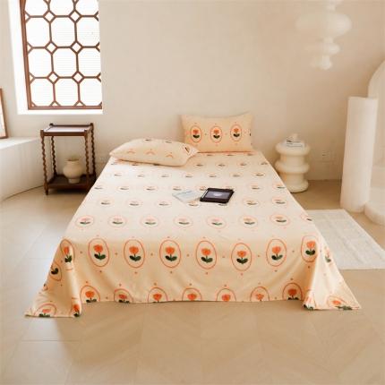 91家纺网 家纺一手货源 找家纺 （总）时光里 2023新款230g半消光印花牛奶绒单品床单