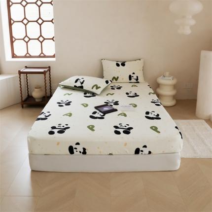 91家纺网 家纺一手货源 找家纺 （总）时光里 2023新款230g半消光印花牛奶绒单品床笠