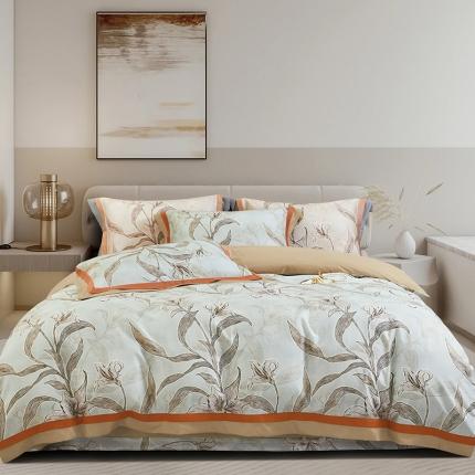 2023新品天丝棉磨毛暖阳绒四件套 摇曳 绿