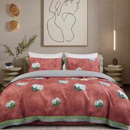 91家纺网 家纺一手货源 找家纺 （总）2023新品天丝磨毛天丝棉磨毛暖阳绒加厚斜纹磨毛印花四件套