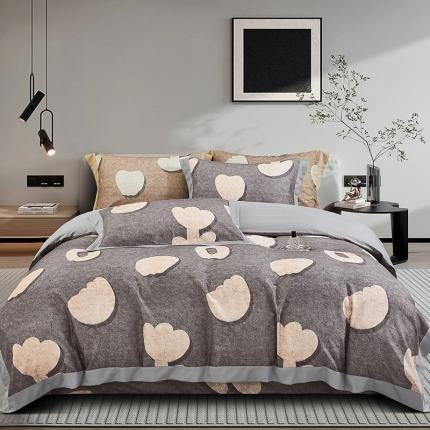 91家纺网 家纺一手货源 找家纺 （总）2023新品天丝磨毛天丝棉磨毛暖阳绒加厚斜纹磨毛印花四件套