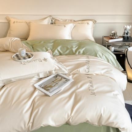 （总）618 2023新款100支长绒棉全棉纯棉刺绣四件套