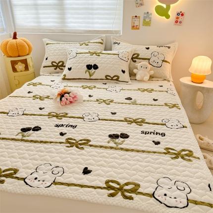 91家纺网 家纺一手货源 找家纺 （总）川悦生活 2023新款A类印花牛奶绒床垫加厚绒保暖床护垫