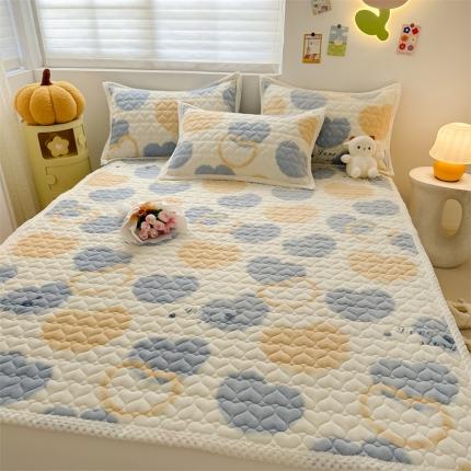 91家纺网 家纺一手货源 找家纺 （总）川悦生活 2023新款A类印花牛奶绒床垫加厚绒保暖床护垫