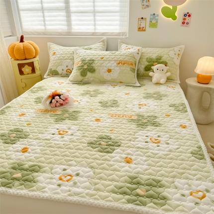 91家纺网 家纺一手货源 找家纺 （总）川悦生活 2023新款A类印花牛奶绒床垫加厚绒保暖床护垫