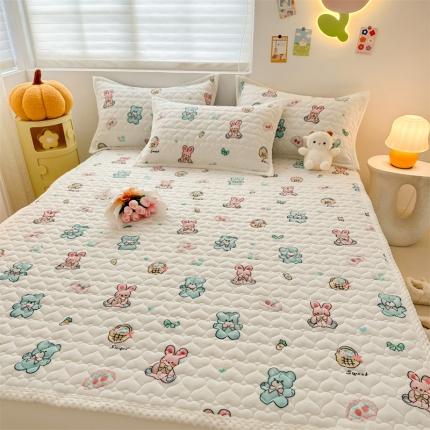 91家纺网 家纺一手货源 找家纺 （总）川悦生活 2023新款A类印花牛奶绒床垫加厚绒保暖床护垫