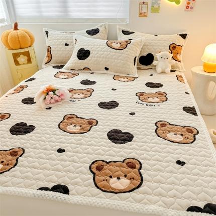 91家纺网 家纺一手货源 找家纺 （总）川悦生活 2023新款A类印花牛奶绒床垫加厚绒保暖床护垫