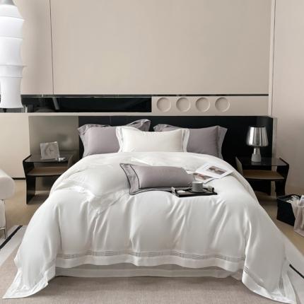 91家纺网 家纺一手货源 找家纺 (总) 栩裕纺织 2023新款60支天丝纯色镂空邂逅系列四件套