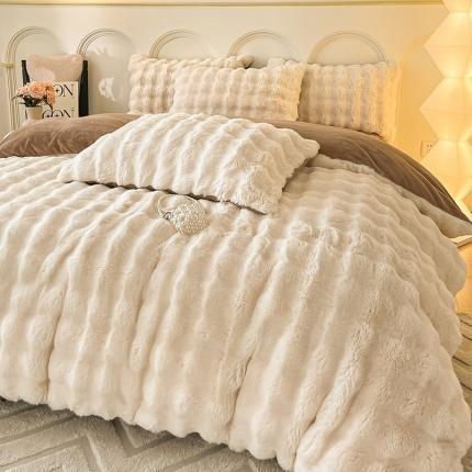 91家纺网 家纺一手货源 找家纺 (总) 川悦生活 2023直播爆款兔毛四件套兔兔绒牛奶绒四件套