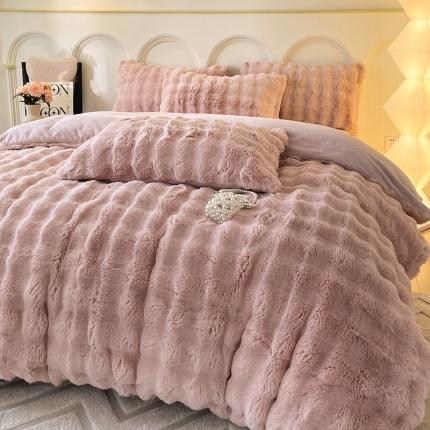 91家纺网 家纺一手货源 找家纺 (总) 川悦生活 2023直播爆款兔毛四件套兔兔绒牛奶绒四件套