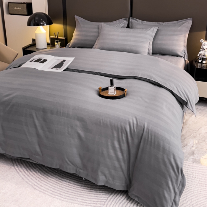 91家纺网 家纺一手货源 找家纺 （总）罗菲尼 2025新款星级酒店缎条四件套