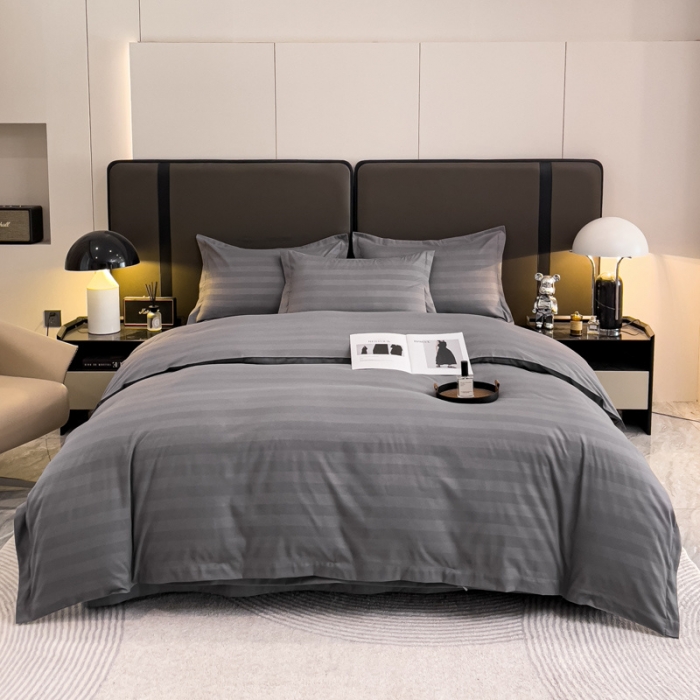 91家纺网 家纺一手货源 找家纺 （总）罗菲尼 2025新款星级酒店缎条四件套