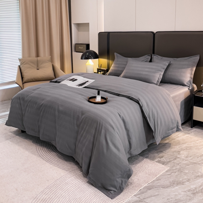 91家纺网 家纺一手货源 找家纺 （总）罗菲尼 2025新款星级酒店缎条四件套