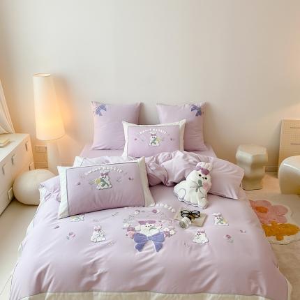 （总）MIU缪家居 2023新款100支全棉磨毛系列四件套-花园宝宝