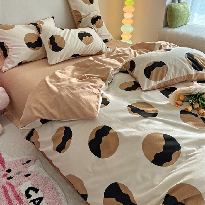 91家纺网 家纺一手货源 找家纺 千朵 2023新款全棉生态磨毛四件套 丹可-米