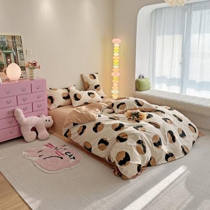 千朵 2023新款全棉生态磨毛四件套 丹可-米