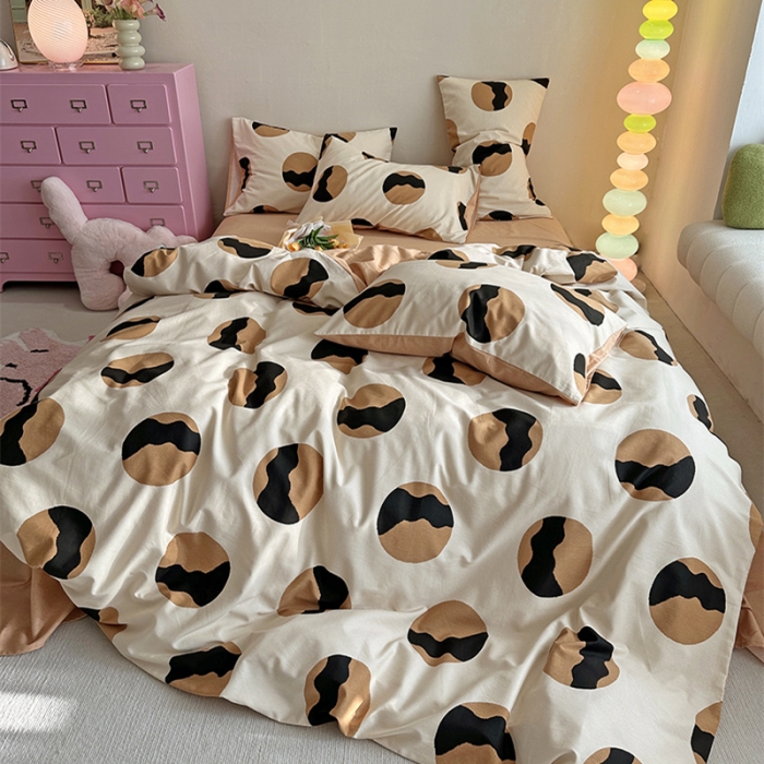 91家纺网 家纺一手货源 找家纺 千朵 2023新款全棉生态磨毛四件套 丹可-米