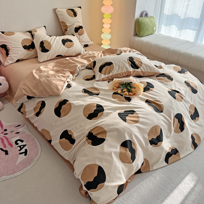 91家纺网 家纺一手货源 找家纺 千朵 2023新款全棉生态磨毛四件套 丹可-米