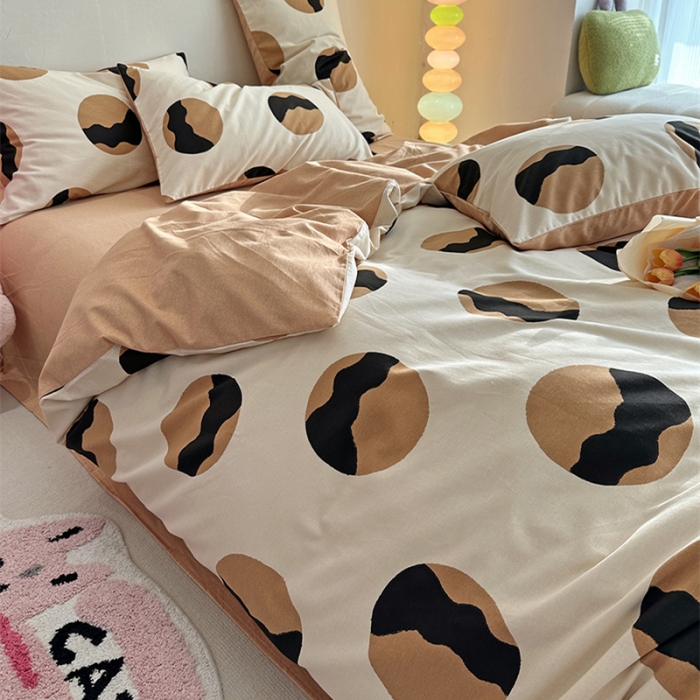 91家纺网 家纺一手货源 找家纺 千朵 2023新款全棉生态磨毛四件套 丹可-米