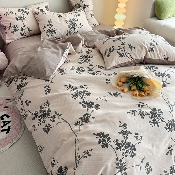 91家纺网 家纺一手货源 找家纺 千朵 2023新款全棉生态磨毛四件套 敏玖-米