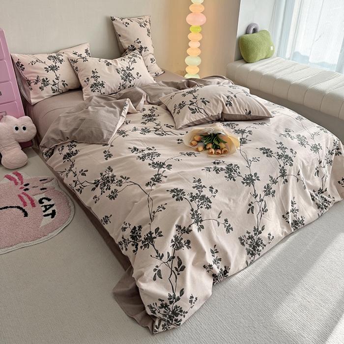 91家纺网 家纺一手货源 找家纺 千朵 2023新款全棉生态磨毛四件套 敏玖-米