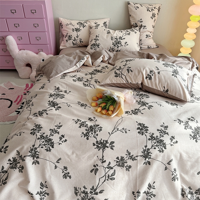 91家纺网 家纺一手货源 找家纺 千朵 2023新款全棉生态磨毛四件套 敏玖-米